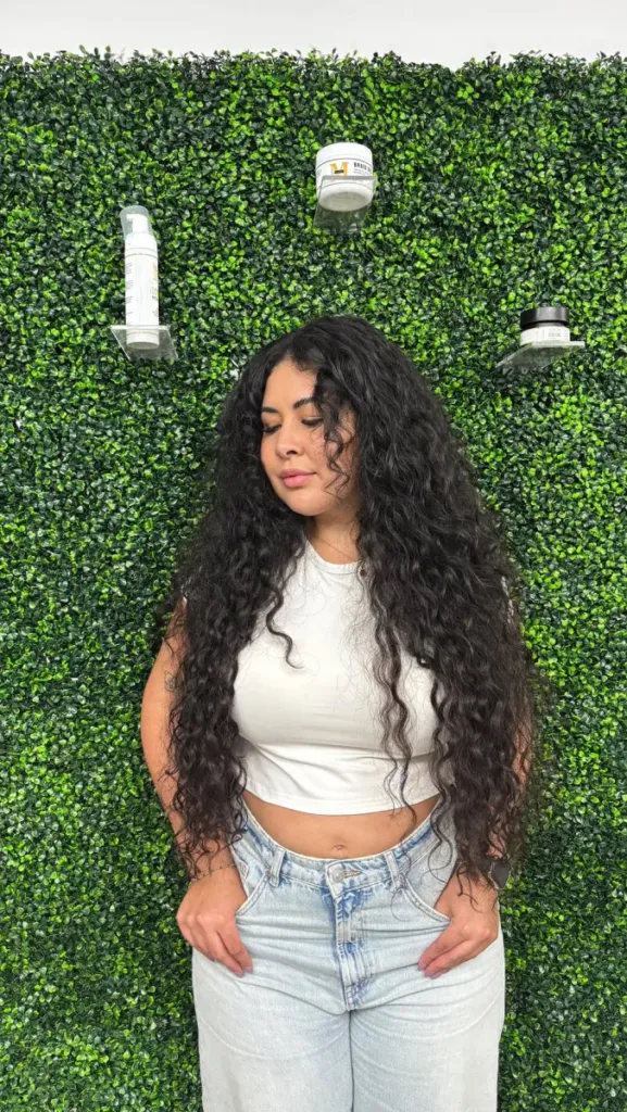 Sew-in hair result at Manu Royal Touch in Austin