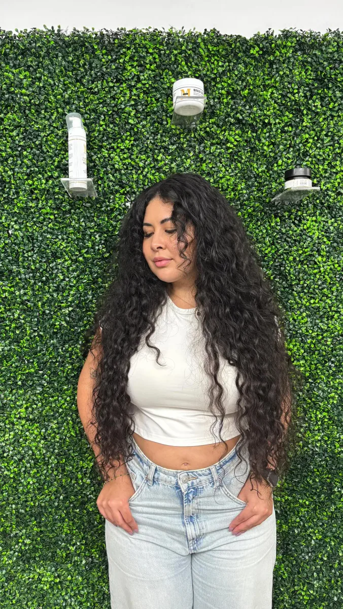 Hair Extensions finished client transformation at Manu Royal Touch in Austin