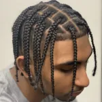 Men's Braids finished client transformation at Manu Royal Touch in Austin